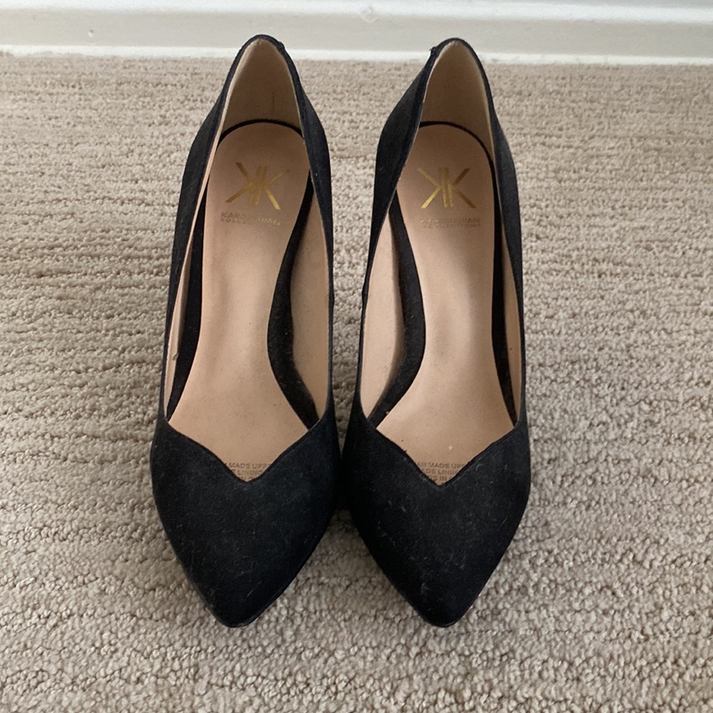 black suede heels // size 37 - Picture 3 of 5